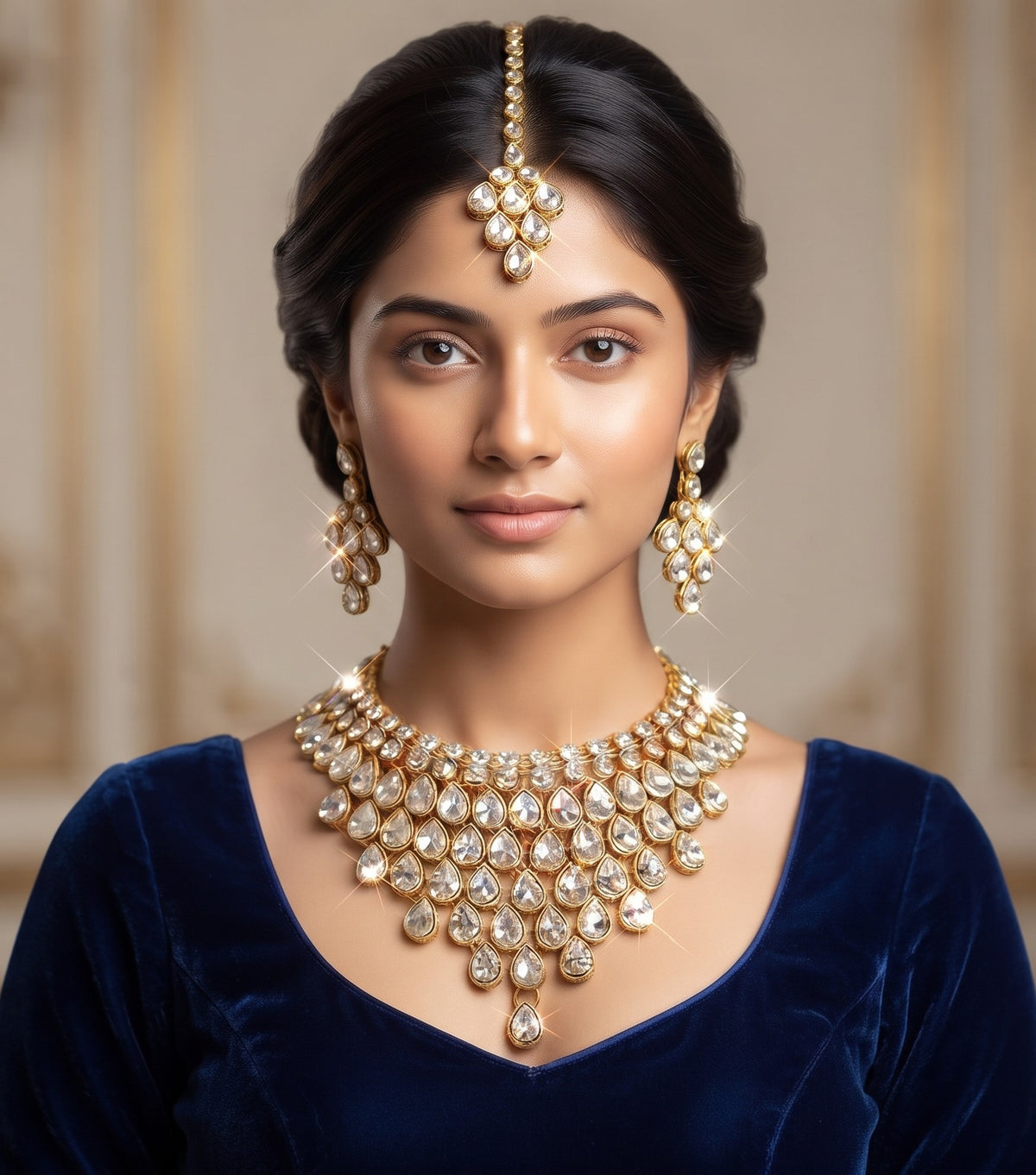 Women's Alloy Gold-Plated Jewellery Set.