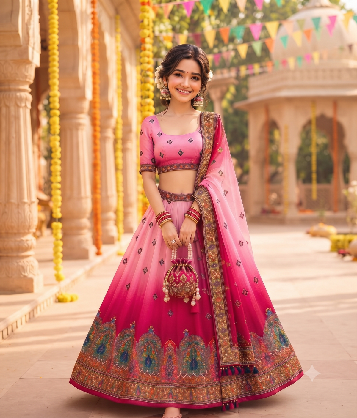 💃 Semi-Stitched Lehenga Choli+Dupatta