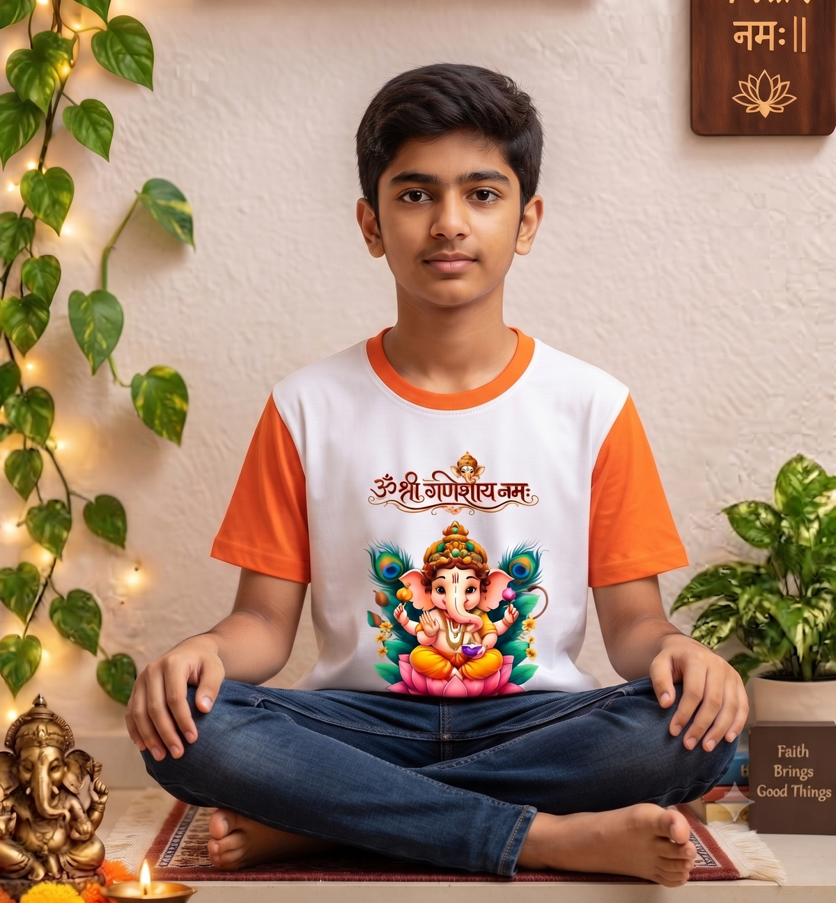 ✨ New Design Ganesh Print T-Shirt
