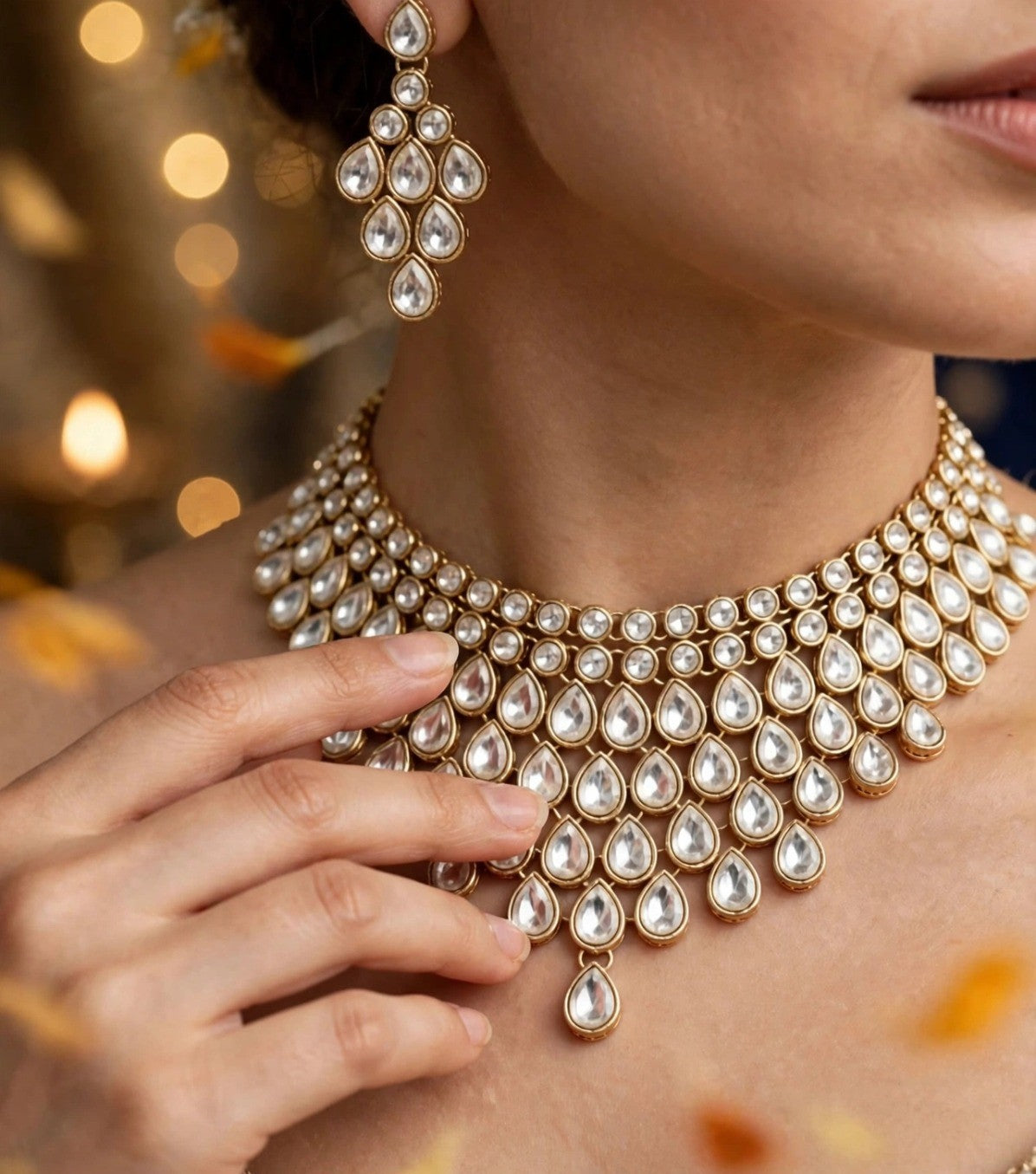 Women's Alloy Gold Plated Jewellery Set