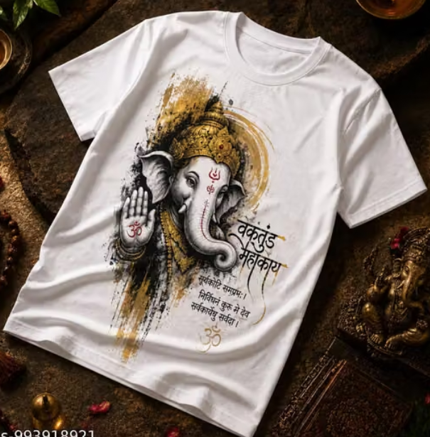 🙏 Boys Ganpati Bappa Morya Printed T-Shirt