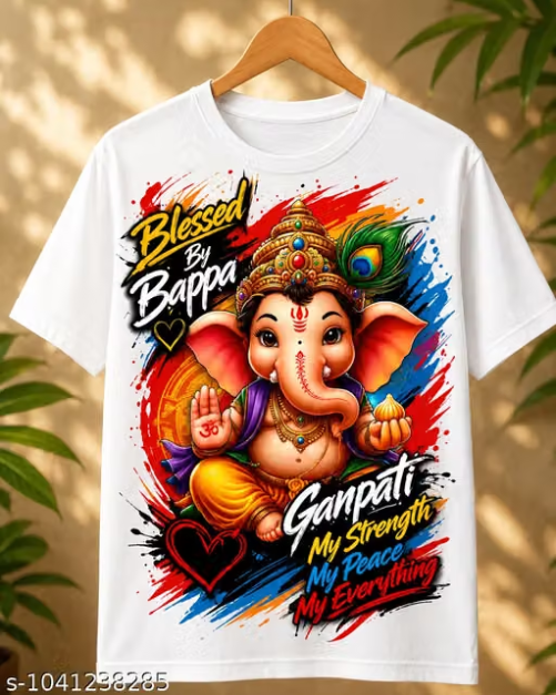 🙏 Colourful Ganpati Bappa Polyester T-Shirt