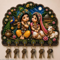 🙏 Wooden Bal Radha Krishna Key Holder