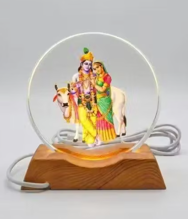 🪔 Radha Krishna Acrylic LED Night Lamp