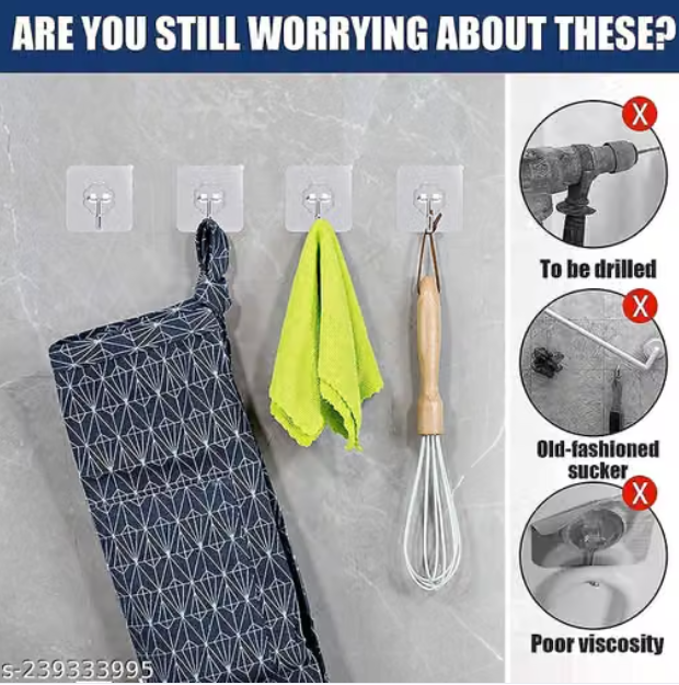 🪝 Waterproof Strong Adhesive Wall Hooks – Pack of 30