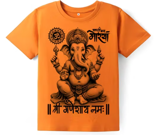 🙏 Stylish Ganpati Bappa Printed T-Shirt