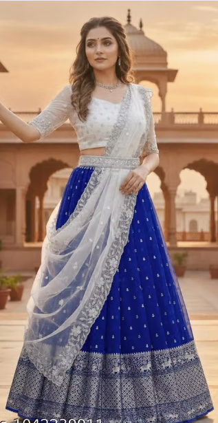 Silki Lehanga + Blouse Along With Banarashi Silk Duppta
