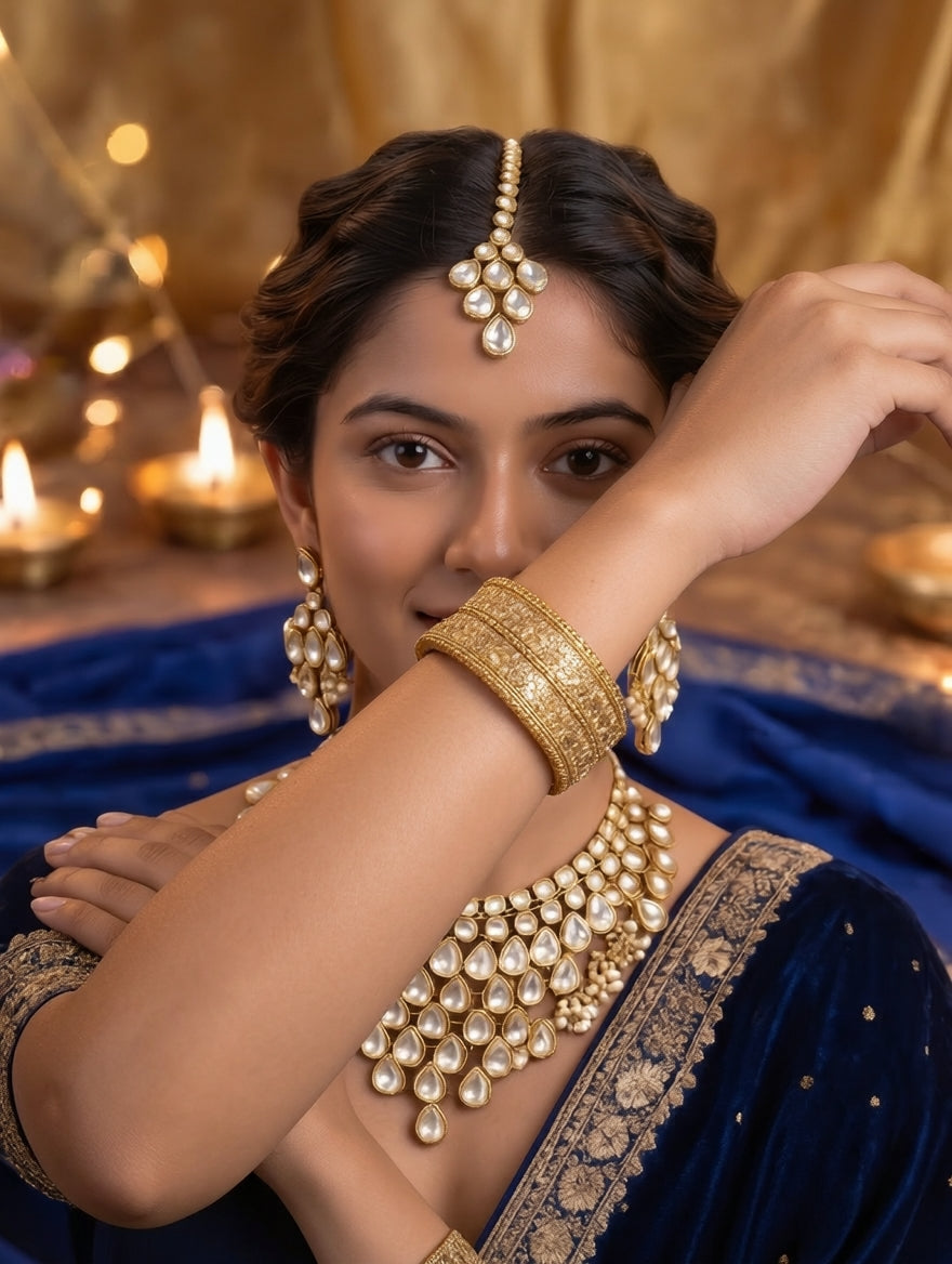 Women's Alloy Gold Plated Jewellery Set