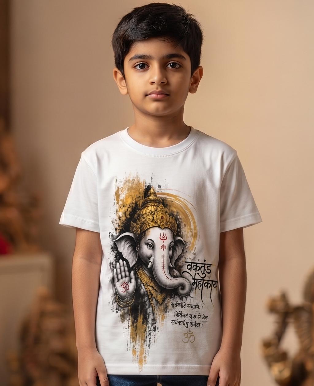 🙏 Boys Ganpati Bappa Morya Printed T-Shirt