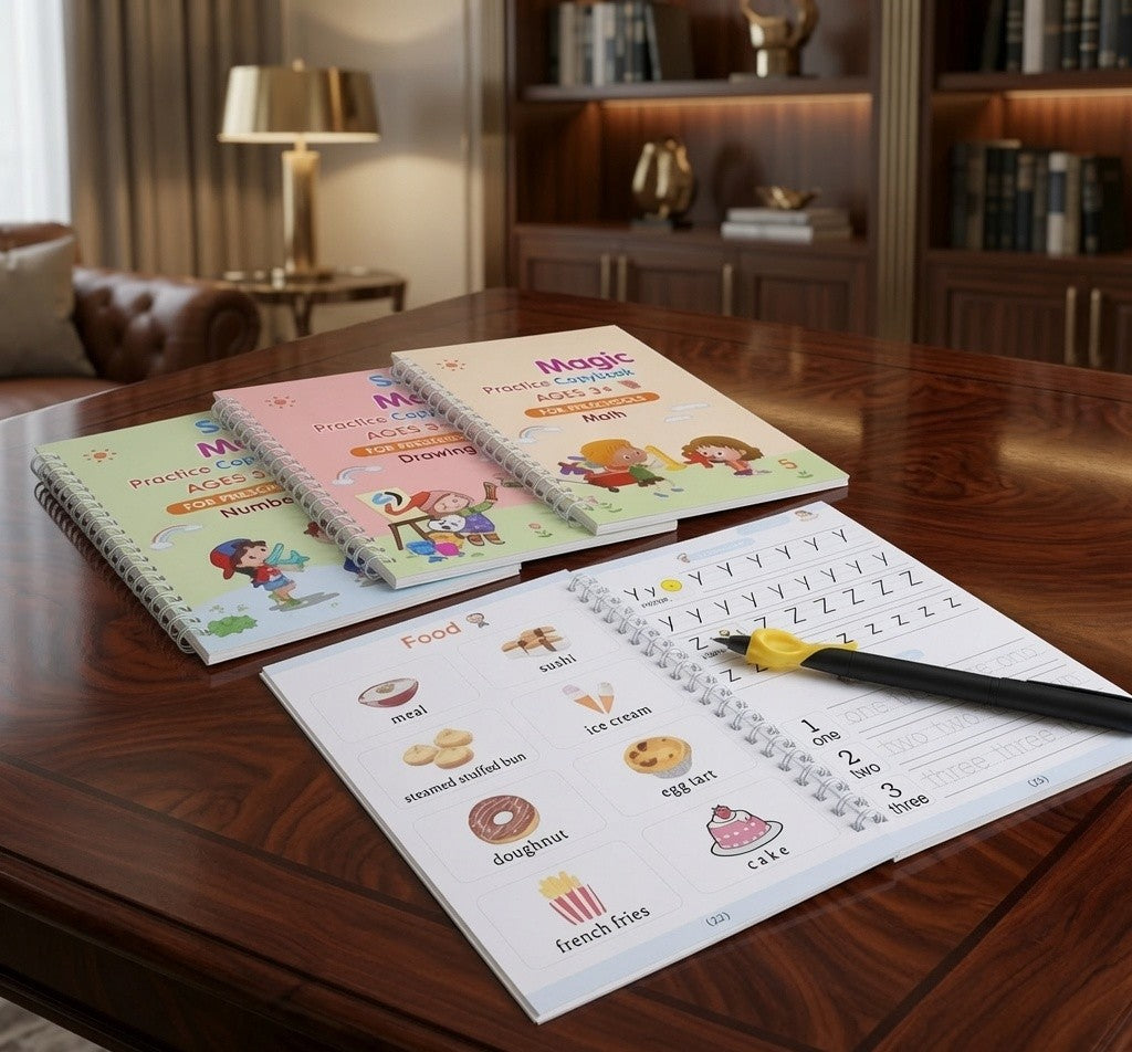 ✏️ Magic Practice Copybook Set (4 Books + 10 Refills)