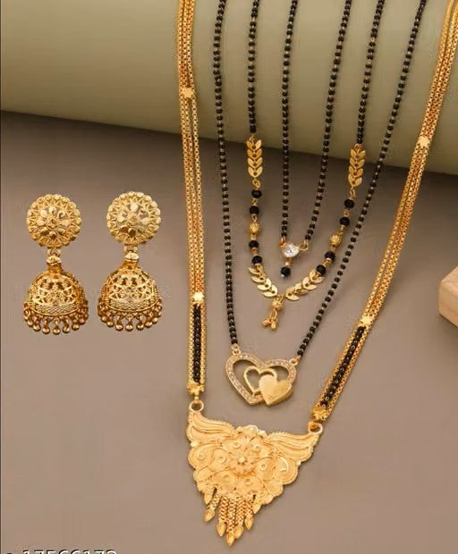 ✨ Brass Gold-Plated Mangalsutra Set