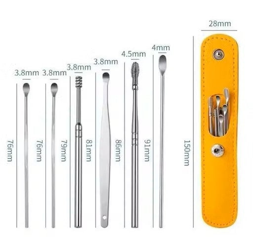 👂 Stainless Steel Ear Cleaning Kit (6-Piece)