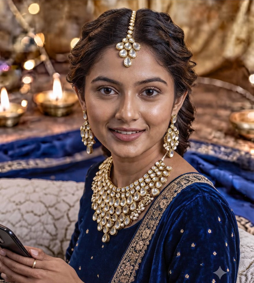 Women's Alloy Gold Plated Jewellery Set