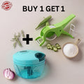 2 Vegetable Chopper + Cutter Combo with Stainless Steel Sharp Blades